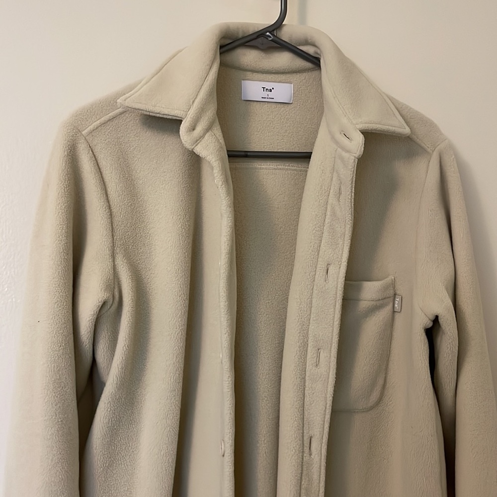 Aritzia polar button up in cream